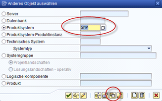 SAP SMSY Produktsystem auswählen