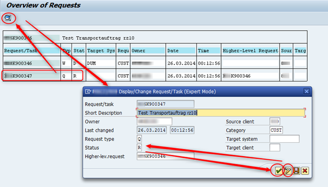 SAP Transportstatus