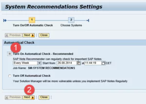 Solution Manager System Recommendations