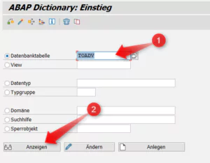 SE11 - Eingabe einer SAP Tabelle