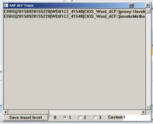 Screenshot SAP ACF Trace