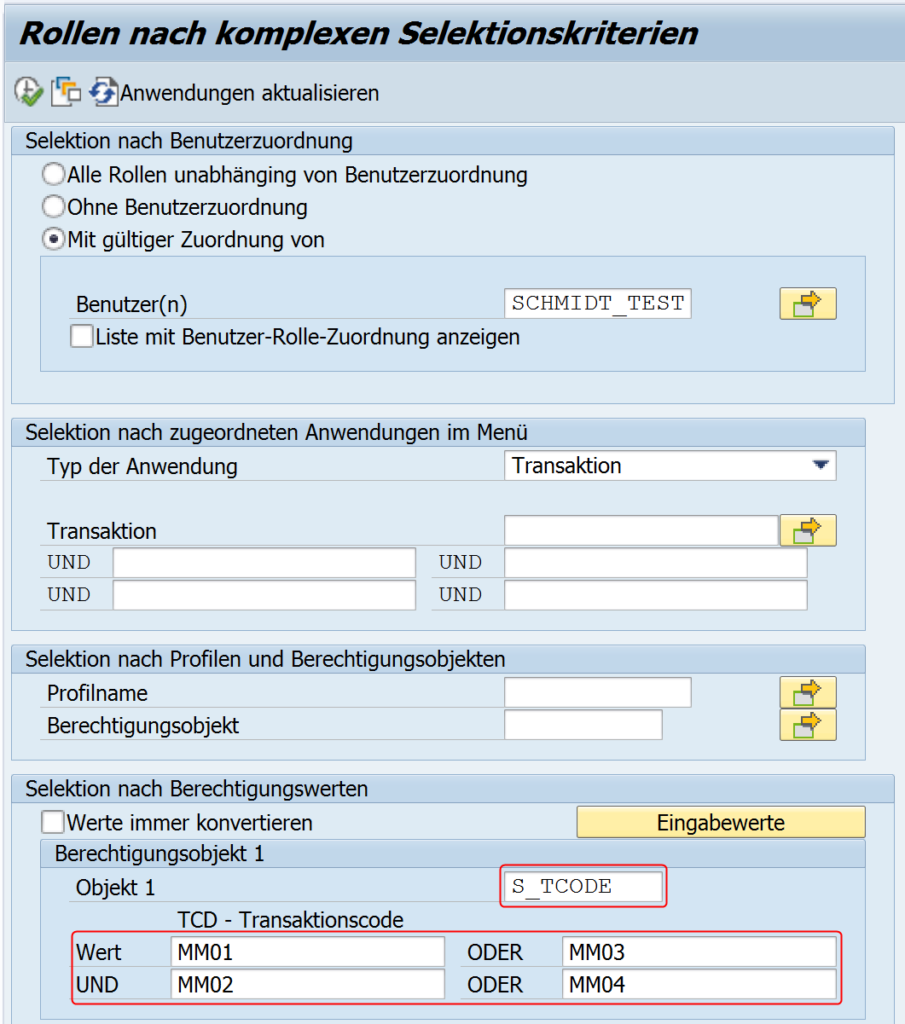 Anforderung SAP Transaktionen mit Nutzerzuordnung ermitteln