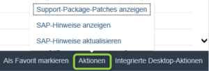 Aktionsmenü in der Systemübersicht