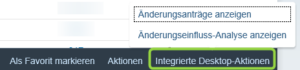 Intergrierte Desktop-Aktionen in der Systemübersicht