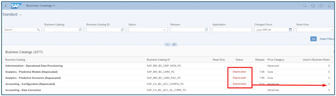 SAP Public Cloud Release | Catalogs